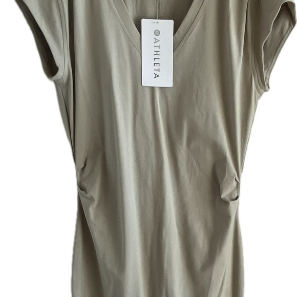 Athleta Effortless Tee Dress, NWT, Beige, Medium - Picture 2 of 6